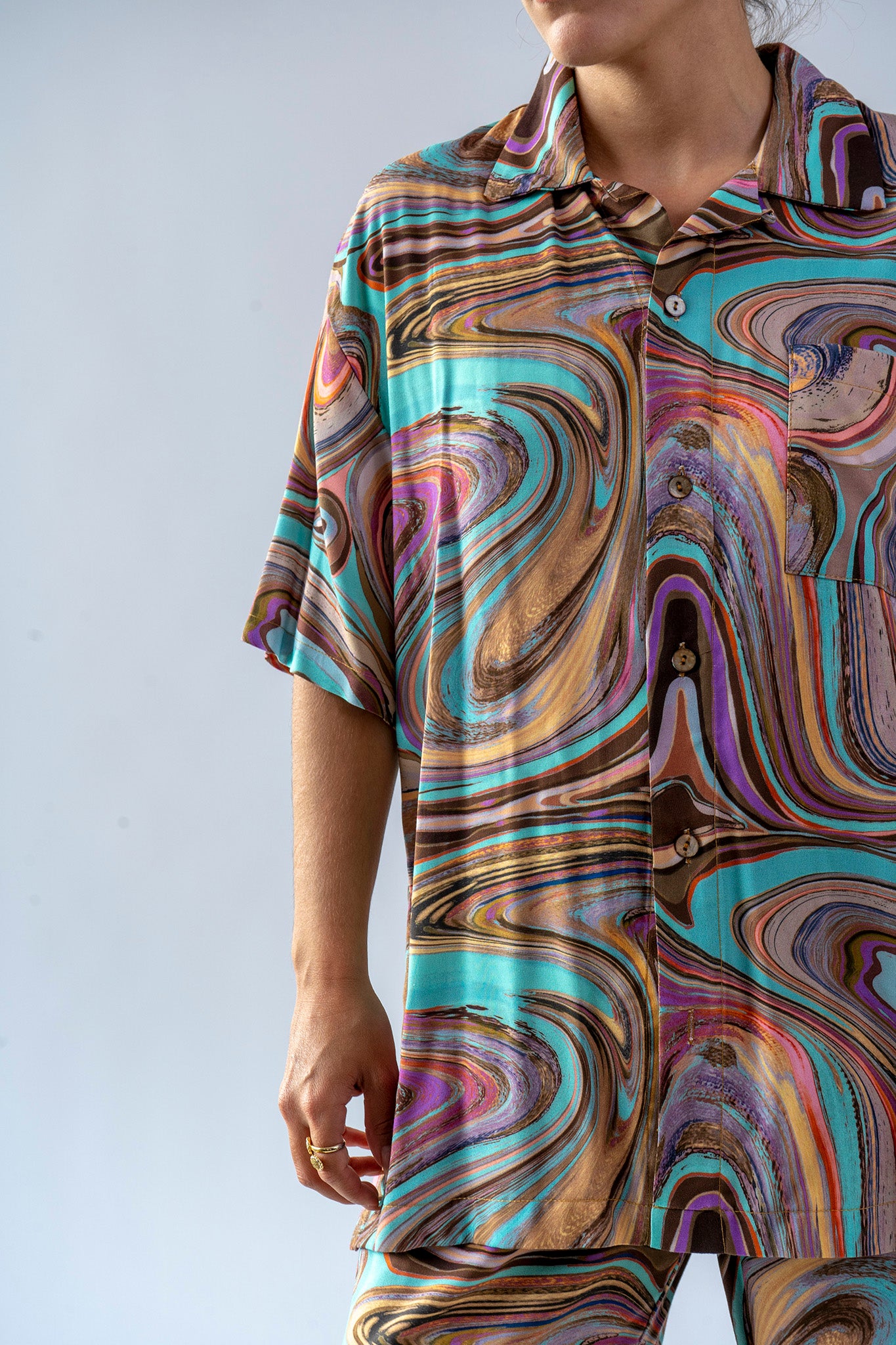 Sumi Blue Camisa
